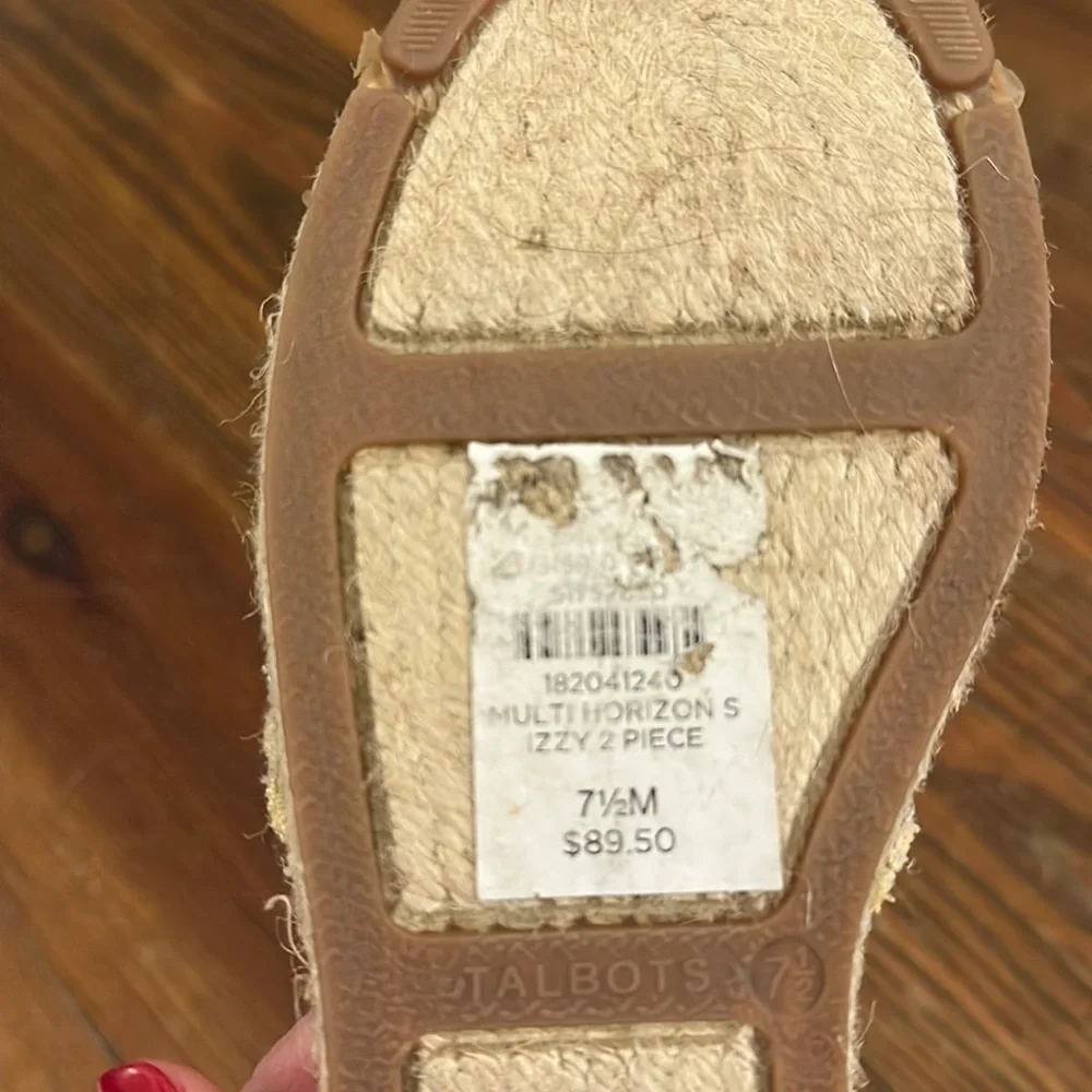 NEW Talbots Multi Horizons Izzy Slip-on Striped Canvas Espadrilles Sz 7.5 Preppy